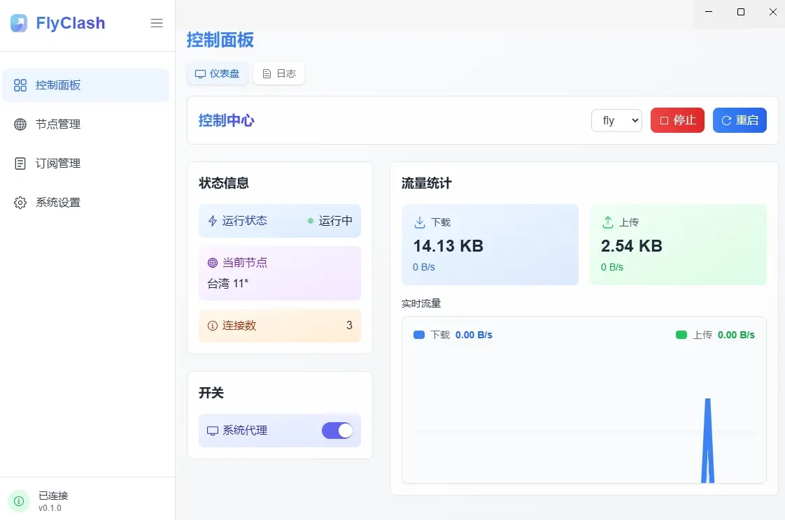 FlyClash 软件界面 FlyClash 软件界面