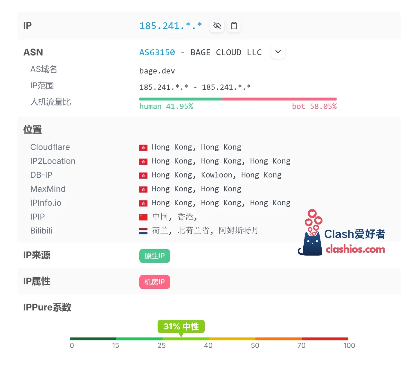 IP Pure 查询结果 IP Pure 查询结果